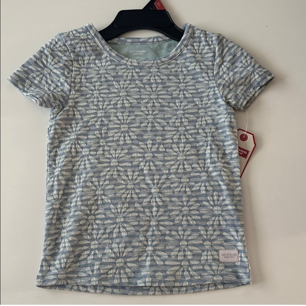 Levis Strauss Signature Girls Floral Jacquard Top Size L